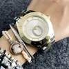 Fashion Brand Watches Women Ladies Girl Crystal Big Letters Style Metal Steel Band Quartz Wrist Watch P40