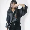Kvinnors Blusar T Shirts 2022 Vår Höst Kinesisk stil Utskrift Chiffonskjorta 3/4 Ärm Loose Retro Kvinnor Blus F661