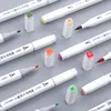 12 18 24 36 Renk Yıkanabilir Marker Fırça Kalemi Çizim Boyama Suluboya Toksik Olmayan Çocuklar Okul Malzemeleri için Sanat Y200709