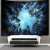 Tapestries Forest Starry Tapestry Wall Hanging 3D Printing Galaxy Milky Way Tree Night