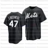 2021すべてのブラックファッションと選手たちの週末野球ジャージーNewyork 20 Pete Alonso 48 Jacob Dight 1 Amed Rosario 30 Michael Conforto 33 Matt Harvey 24 Robinson