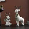 Nordic Modern Lovely Wind Yoga Deer Modell Creative Elk Resin Staty Hantverk Vardagsrum Skrivbord Heminredning Ornament
