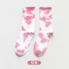 Fashion Cotton Socks Women Men Tie Dye Long Skate Socks Hip Hop Breathable Calf Length Couple Basketball Socks