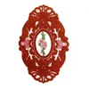 Tapis de tapis 1PCS Dentelle ovale Brodée Chambre à coucher Etude Cuisine Cuisine Tapis Tapis De Tapis De Food Fruit Plaque Couvre Couvercle Décoration de Noël