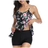 Vrouwen Tweedelige Badpakken Tummy Control Badmode Bescheiden Badpakken met Boyshort Tankini Badpakken voor Vrouwen A50293a