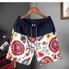 SHAN BAO Loose Straight Lightweight Beach Shorts Summer Classic Style Print Trend Men's Fashion Thin Casual 210629