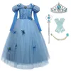 Barnkläder Cinderella Cosplay Princess Kostym Barn Fancy Dop Dresses