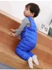 Children's Down suspender trousers for Boys and Girls Thick Jumpsuits for Kids Open Gear Thermal Pants