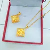 Euro Gold Lucky Grass Pendant Brass Banhado Imitação Jóias Mulheres