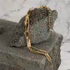 Vintage Punk Cubaanse Curb Snake Ketting Armbanden bij Hand voor Vrouwen Mannen Goud Kleur Twisted Dikke Link Armbanden Boho Sieraden