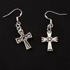 Dots End Cross Dangle Chandelier Oorbellen 925 Zilveren Vissen oorhaak 13.9x39mm mode-sieraden E486 40pairs / lot