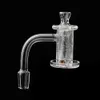 Quartz spinner banger set Smoke with deep carving pattern on the bowl + 1 glass terp pearl+carb cap+ cone for dab rig water