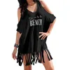 Женские кисточки для печати Bearwear Swimwear Bikini Cover-Ups Пляжное платье Женщина Море Костюм Купальник Юбка Юбка Скиды