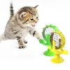 Gato brinquedos moinho de vento girando brinquedo interativo provocando treinamento coçar sucção copo de comida vazando quebra-cabeça