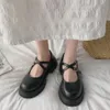 여성 학생 신발 일본식 발목 스트랩 라운드 발가락 로리타 신발 귀여운 로리타 jk 여자 메리 제인 신발 하라주쿠