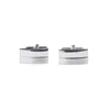 6 Pair Two Lines Mens Cufflinks For Groomsmen Gifts Classic Sliver Blank Cuffs Male French Cufflink CL-020