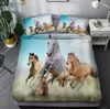 Autumn en Winter Animal Horse Series Digitale printen Threepiece Twopleep Bedding Single Bed tweepersoonsbed set 210309