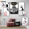 Dipinti Stampe e manifesti di moda Sexy Tacchi alti Donne Arte della parete Copertina Rivista Tela Pittura Profumo Ragazze Room Decor Pictur295Y