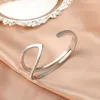 Bangle Zyzq Simple C-Shaped Armband Öppna Mode Smycken För Kvinnor Rose Guldpläterad Justerbar Manschett Armband Bröllop