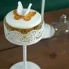 Organizzazione per la conservazione della cucina Nordic Cupcake Vassoio in metallo Mini espositore per torta con copertura per PC Semplice bianco nero Decorazioni per la tavola Matrimonio Desser