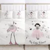 Filles Princesse Dessin animé Literie Ensemble pour bébé enfants enfants berceau housse de couette ensemble taie d'oreiller couverture housse de couette mignon rose cygne C0223