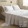 100% Linen Flat Sheet 3PCS or Fitted with 2 Pillowcase Sage Green Bedding Set Organic Flax Bedclothes Coverlet Bed Cover 211110