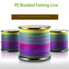 Line Flishook 300M 500M 1000M Multicolour PE плетеная проволока 8 нитей многофиламентная японская рыбалка