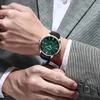 Zegarki Mężczyźni Sport Chronograf Zegar Biden Luksusowy Top Brand Gold Business Wrist Zegarki Zegarki mechaniczne dla mężczyzn Green Q0902