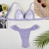 INGAGA Push Up Bikini's Trajes de baño Sexy Ruffle Traje de baño Acanalado Trajes de baño Tanga High Cut Beachwear Bikini Set 210621