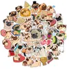 50 PCS Mixed Cute Animals Pug kateboard Stickers For Car Laptop Fridge Helmet Pad Bicycle Bike Motorcycle PS4 book Guitar Pvc Decal