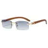 Super Clear Frameless Sunglasses Natural Wood Square Bright Oversize Random Frame for Men Read Optical Oval Eye Glass