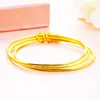 Bracciale a 3 strati in oro giallo 18 carati riempito moda donna regalo braccialetto non apribile