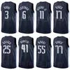 Schermdruk Basketbal Luka Doncic Jersey 77 Tim Hardaway Jr 11 Kristaps Porzingis 6 Trey Burke 3 Jalen Brunson 13 Dirk Nowitzki 41 Navy Blue White Black Men Dames Kids