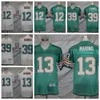 Męskie koszulki piłkarskie w stylu Vintage 12 Bob Griese 13 Dan Marino 39 Larry Csonka koszulka retro szyta nazwa turkusowy zielone koszule M-XXXL