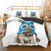 Homesky Puppy Pug Bedding Set 2/3 st Cute Dog Duvet Cover Lovely Pattern Quilt och Pillowcase Bed 210615