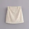 KIMOTIMO HIGH WAIST MINI SKIRTソリッドコーデュロイA-ラインオフィスレディジップアップファッションストリートウェアセクシーな韓国人シックな女性ショートスカート