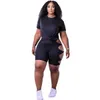 Chándales de diseñador para mujer, trajes deportivos de verano, ropa 2021, conjunto de dos piezas con personalidad de ocio de moda, pantalones cortos de talla grande S-XXXL