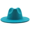 Wide Brim Hats 2021 Patchwork Wool Felt Jazz Fedora Men Women Hat Panama Trilby Caps Wholesale7809110