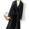 Frauen Trench-Mäntel doppelseitige Kaschmir-Mantel Winter-mittlerer Woll-Hepburn-Art Fashion Street Hipster Boutique