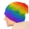 Berets Rainbow Pride Paint Bonnet Mössor Stickad hatt Hip Hop Outdoor Skullies Fauries LGBT Mäns Kvinnors Varma Multifunktions Keps