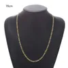 Popular men's personality fashion 18K gold necklace Cuba chain simple all-match Figaro necklace