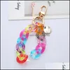 Keychains Fashion Accessories Acrylic Plastic Link Chain Keychain Aron Color Handmade Key Ring For Girsl Gifts Handbag Charms Drop Delivery