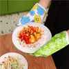 Gants de four à micro-ondes Anti-brûlure Ménage Cuisson Résistant aux hautes températures Gants d'isolation thermique en coton blanc Gadgets de cuisine 1pc