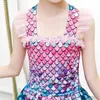Girls One Piece Mermaid Swimsuit Tulle Ruffles Designer Speensender Beachwear 3-10T Kids Princess Bareding Abito 4 Style