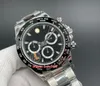 Al Ultra-Thin Watch 40 мм x 12 4mm 904L Стальное движение ETA Cal 7750 Хронограф Работайте Космограф Панда 116500 Керамическая автоматическая мех286U