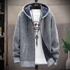 Arrivo invernale Uomo lavorato a maglia addensare Cappotti da uomo Maglione maschile Casual Tenere in caldo Cardigan maschile Maglioni rossi Uomo Taglia M-3XL 210603