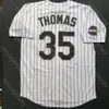 MI208 Frank Thomas Jersey 2005 WS Hall of Fame Patch 1990 Turn Back Pinstripe Cooperstown Salute To Service White Pullover Turn Back Mesh BP Black Grey Navy Fans Player