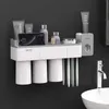 Gesew Toothbrush Holder Silne Adsorpcja Kubek Magnetyczny Wodoodporna Bezpłatna Działająca Rama Domowa Łazienka Accessorie Set 210709