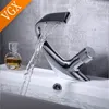 Bathroom Sink Faucets VGX Basin Mixer Bath Faucet Washbasin Taps Cold& Water Tap Brass Copper Art Black Gold Chrome F614-1011