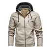 Mens Fur Linner Leather Jacket Winter Warm Coats Male Slim Removable Hooded Outwear Windbreaker Fleece Motorcycle Jackets 5XL 211009
